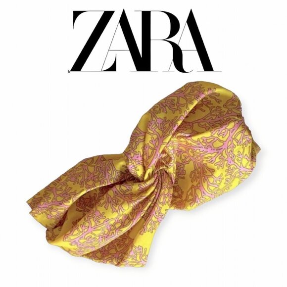 ZARA Bohemian Yellow Pink S/M Elastic Head Wrap - Picture 2 of 9